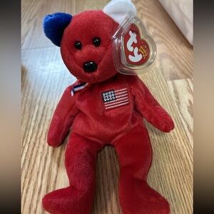 TY Beanie Baby - AMERICA the Bear (Red Version - Internet Excl) (8.5 inch)